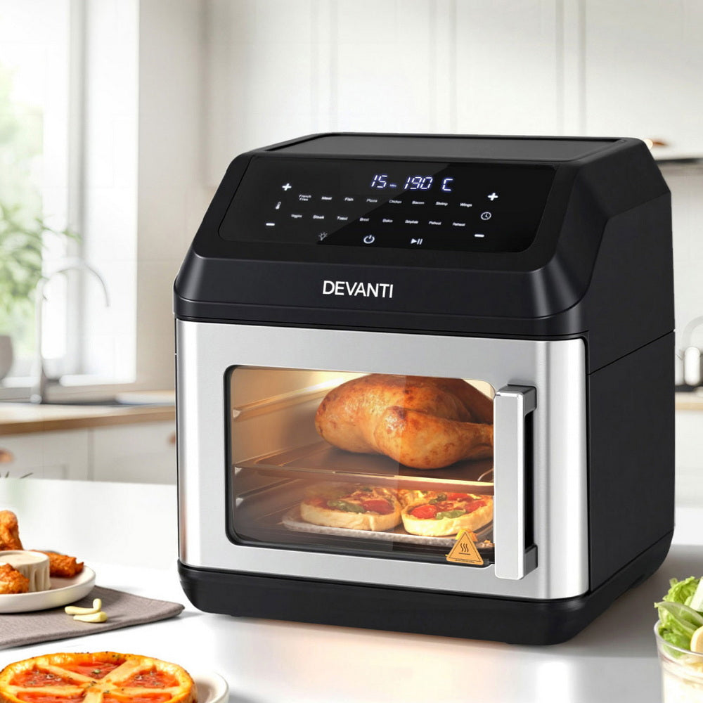 Devanti Air Fryer 13L LCD Fryers Oven