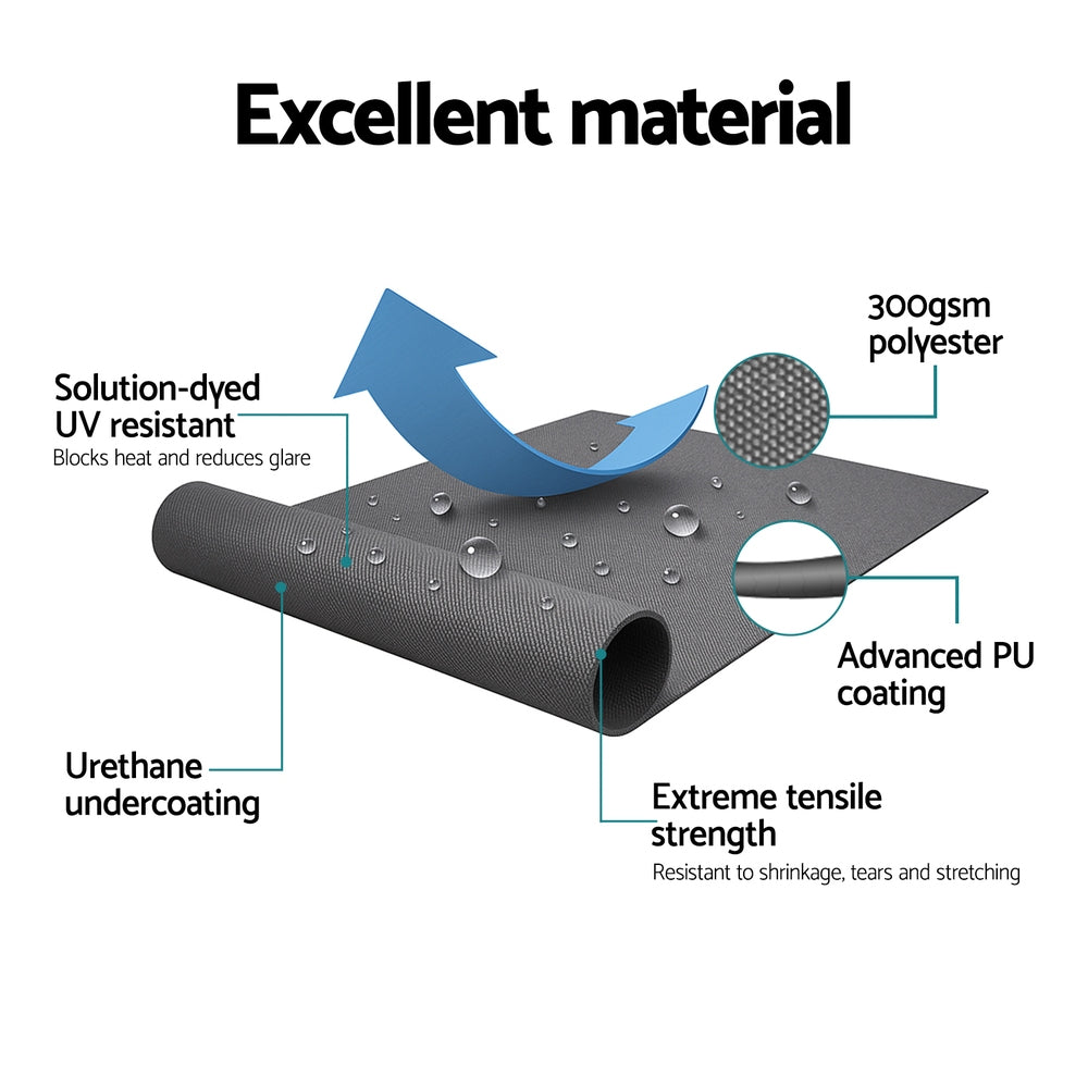 Instahut Retractable Folding Arm Awning Motorised Sunshade 3M X 2M Grey
