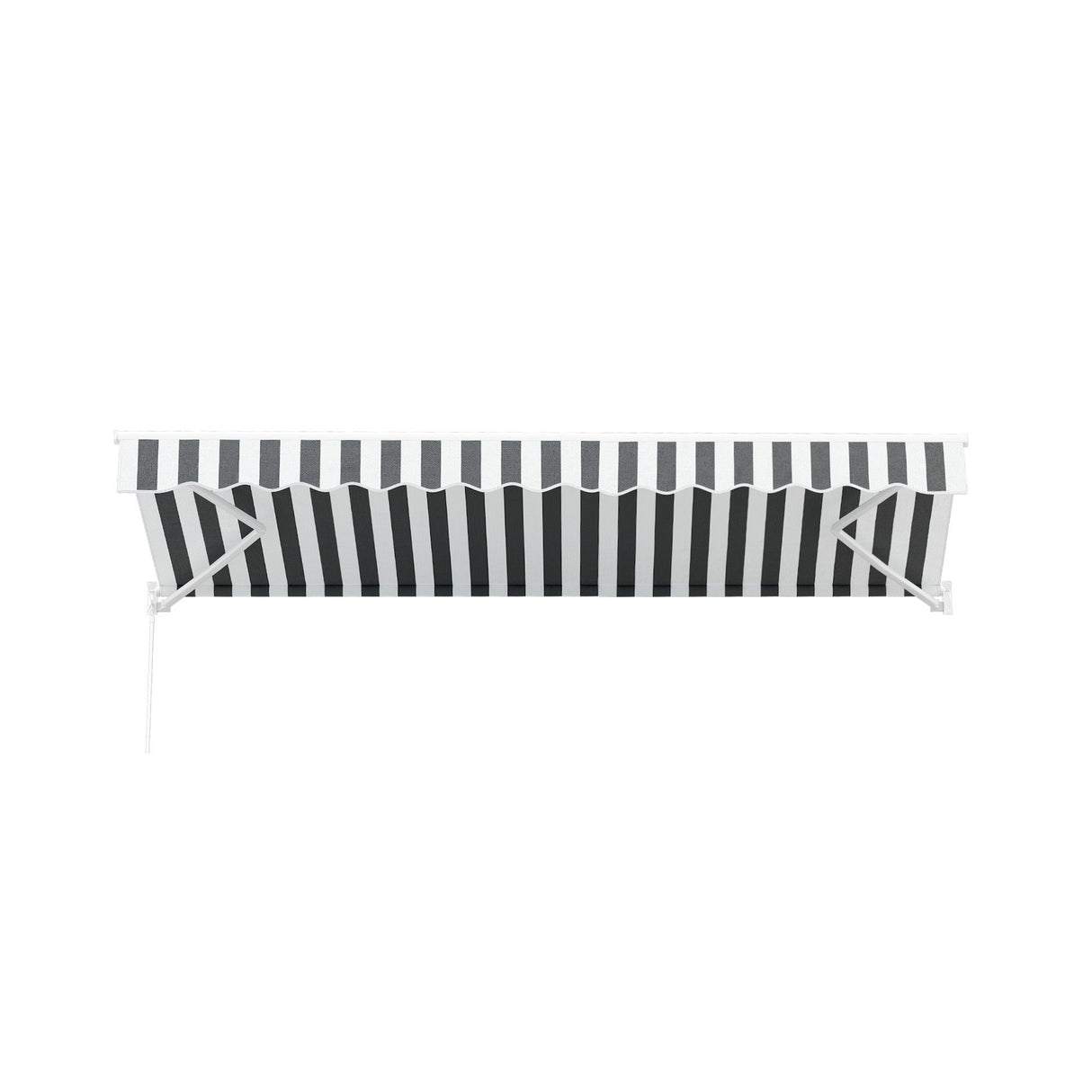 Instahut Retractable Folding Arm Awning Motorised Sunshade 4.5Mx3M Grey White