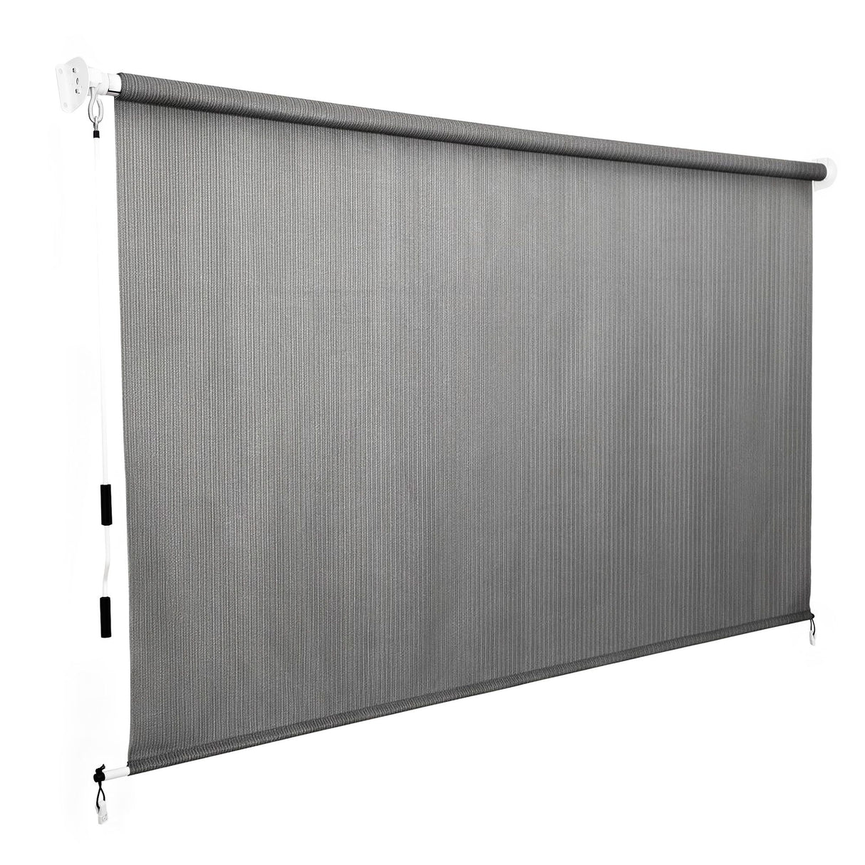 Instahut 3X2.5M HDPE Straight Drop Awning Outdoor Roller Blind Shade Screen Grey