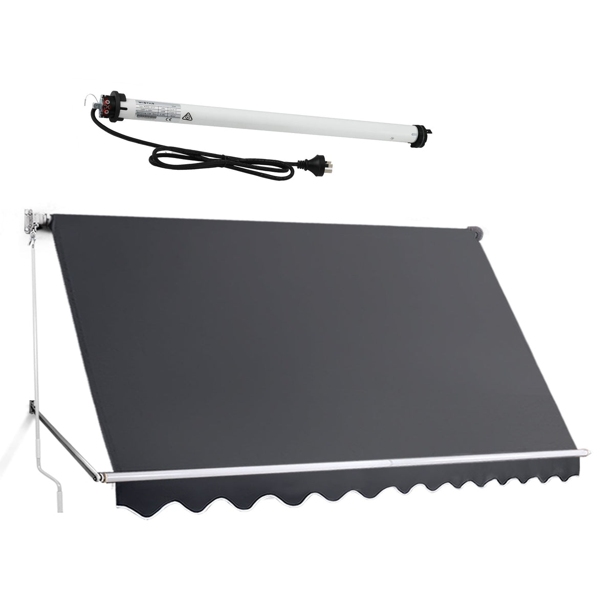 Instahut Motorised Pivot Arm Awning Window Sun Shade 3.1 X 2.1M Grey