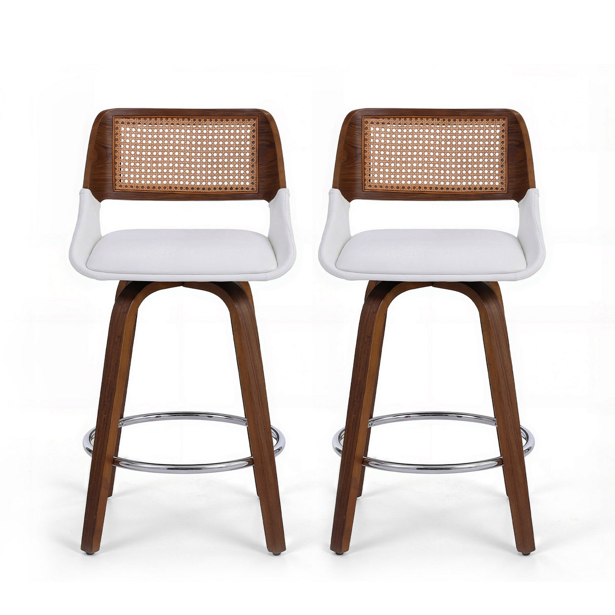 Artiss Wooden Bar Stools Set of 2 Swivel Kitchen Counter Stool Chair 60cm Seat Height