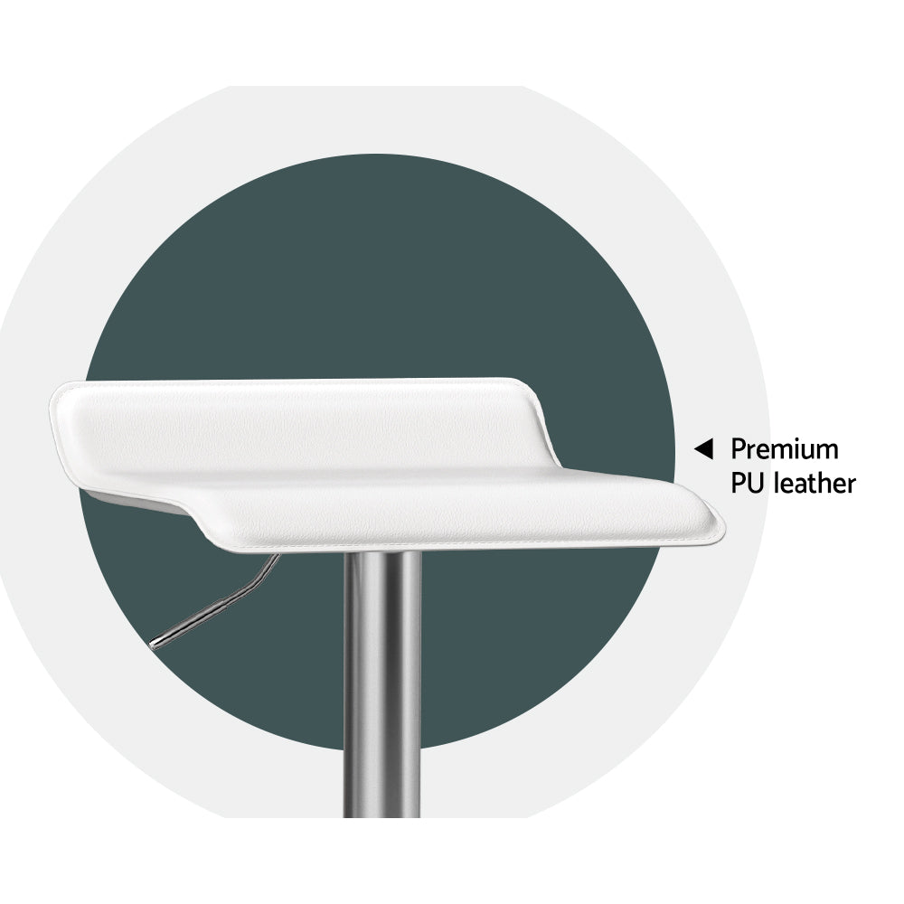 Wade 4x Bar Stools Faux Leather Chair White