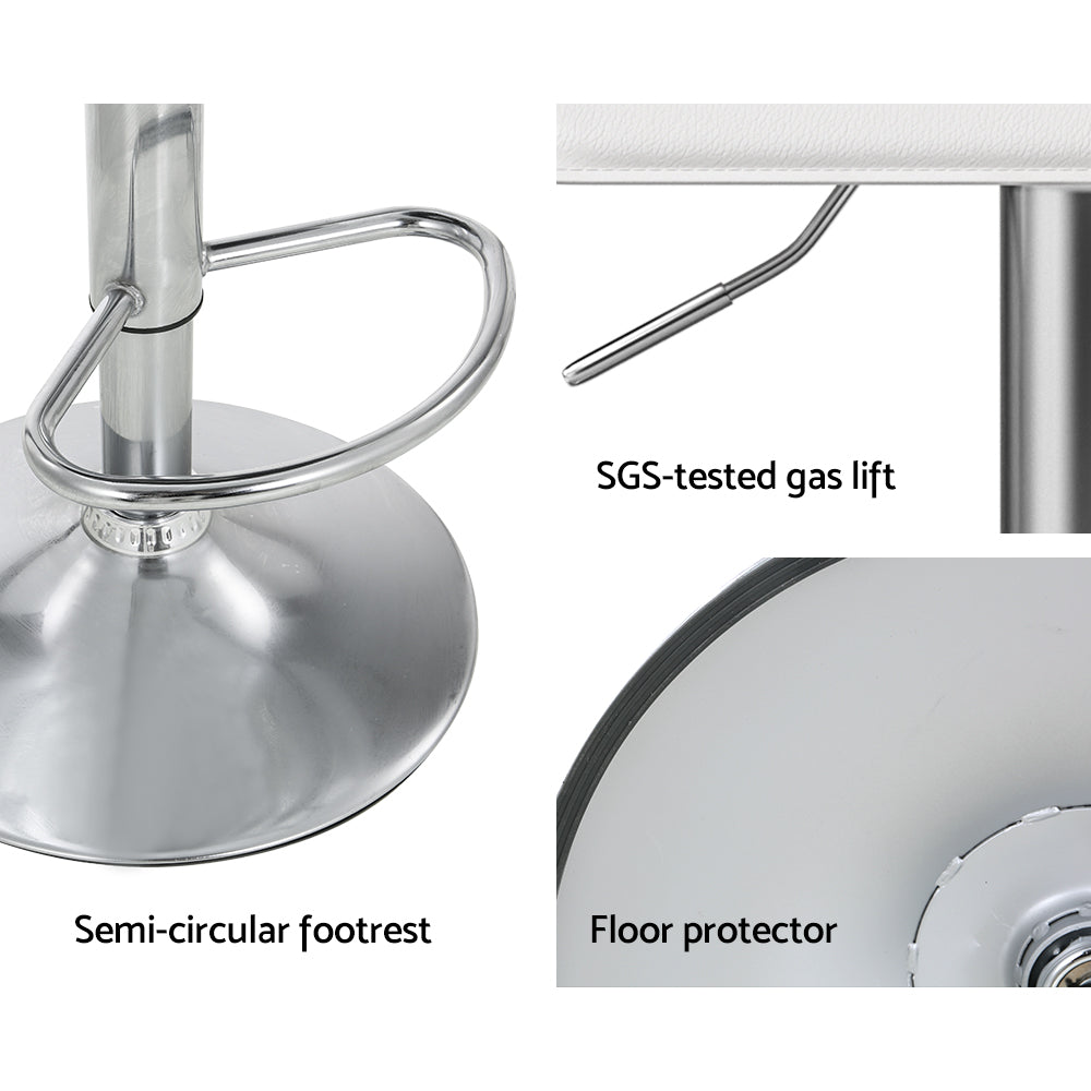 Wade 4x Bar Stools Faux Leather Chair White