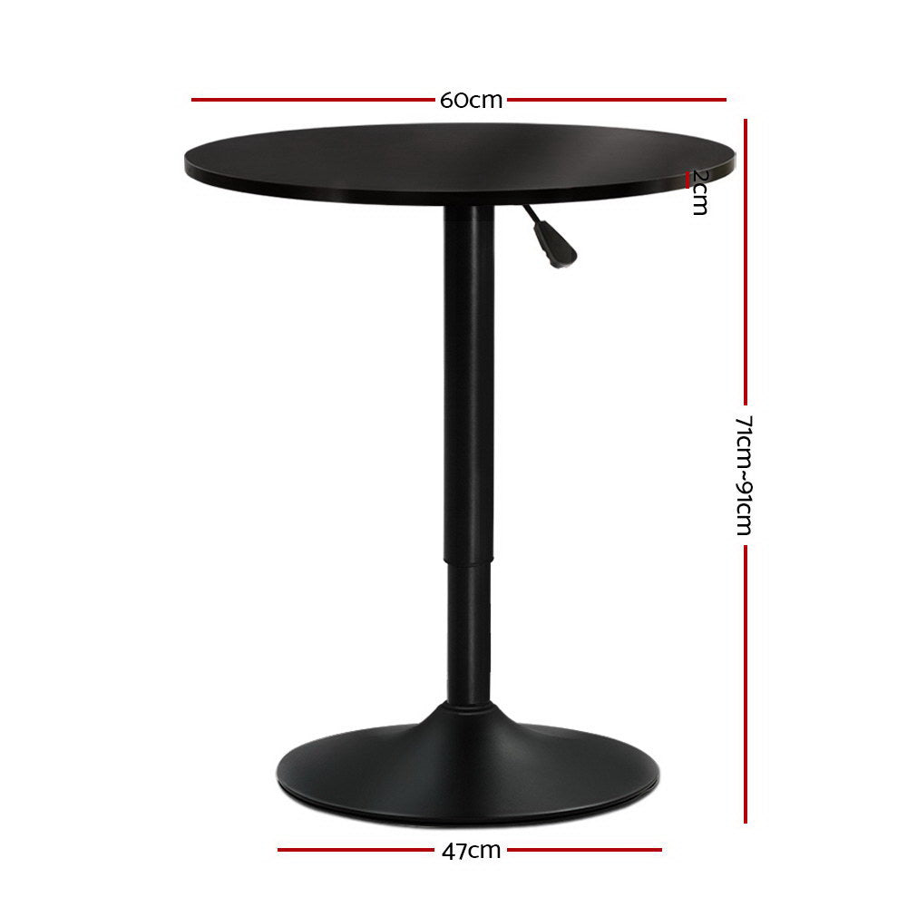 Ember Bar Table Gas Lift Round Black