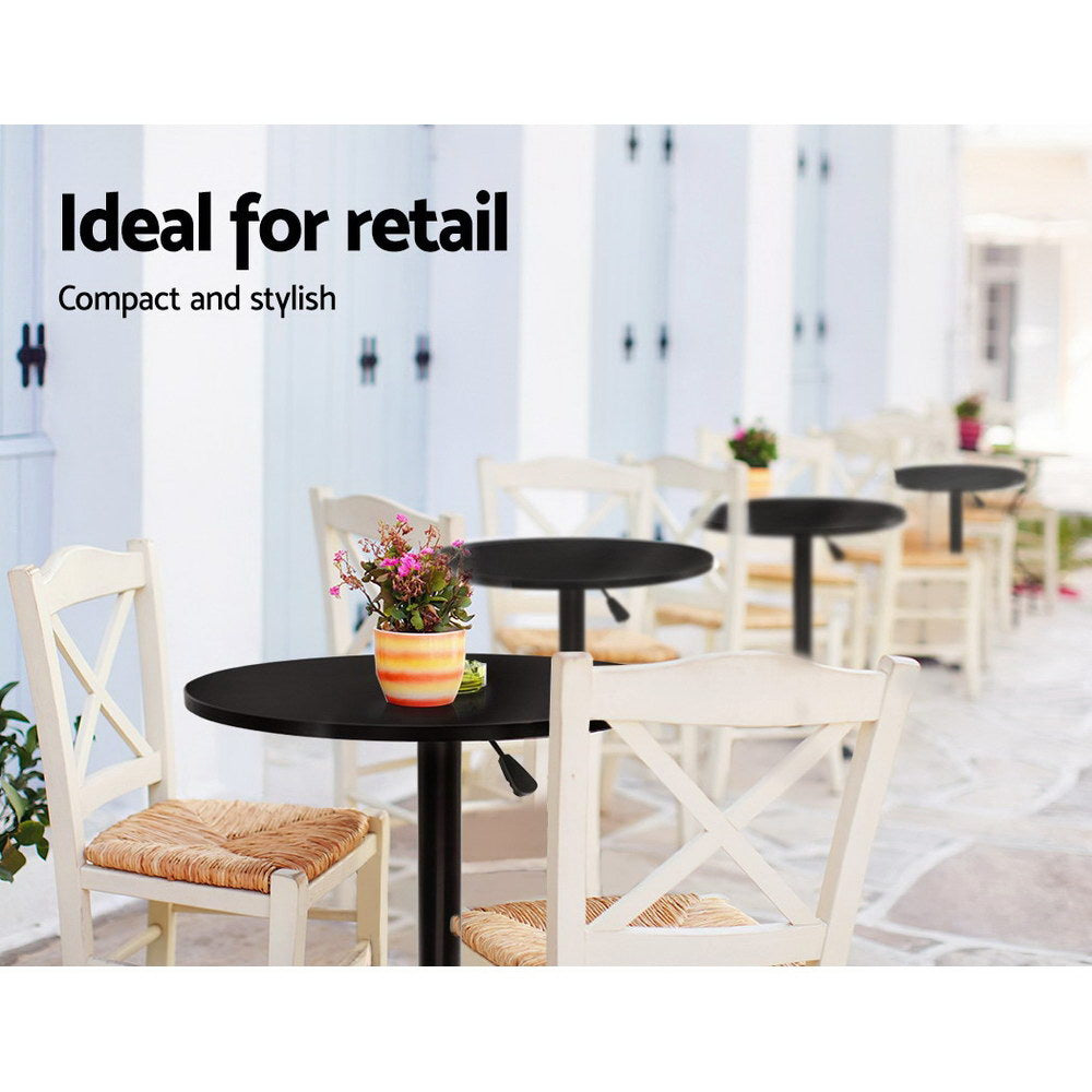 Ember Bar Table Gas Lift Round Black