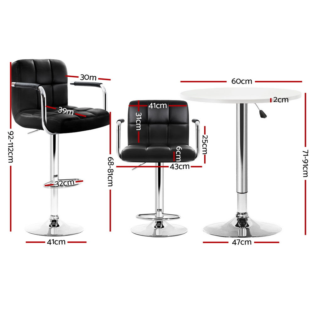 Artiss Bar Table and Stools Set Dining Desk Kitchen Chairs Cafe Pub