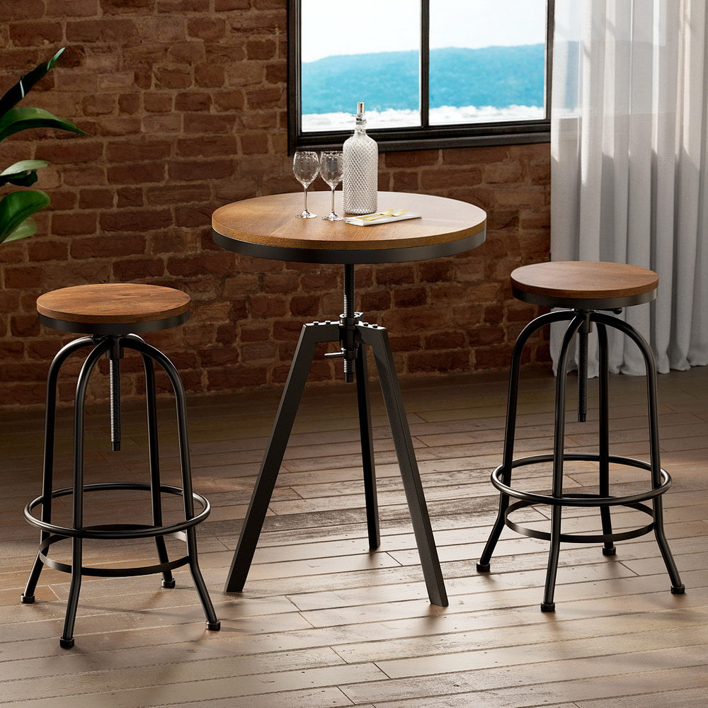 Artiss Bar Table Stools Set Dining Desk Industrial Kitchen Chairs Cafe Pub