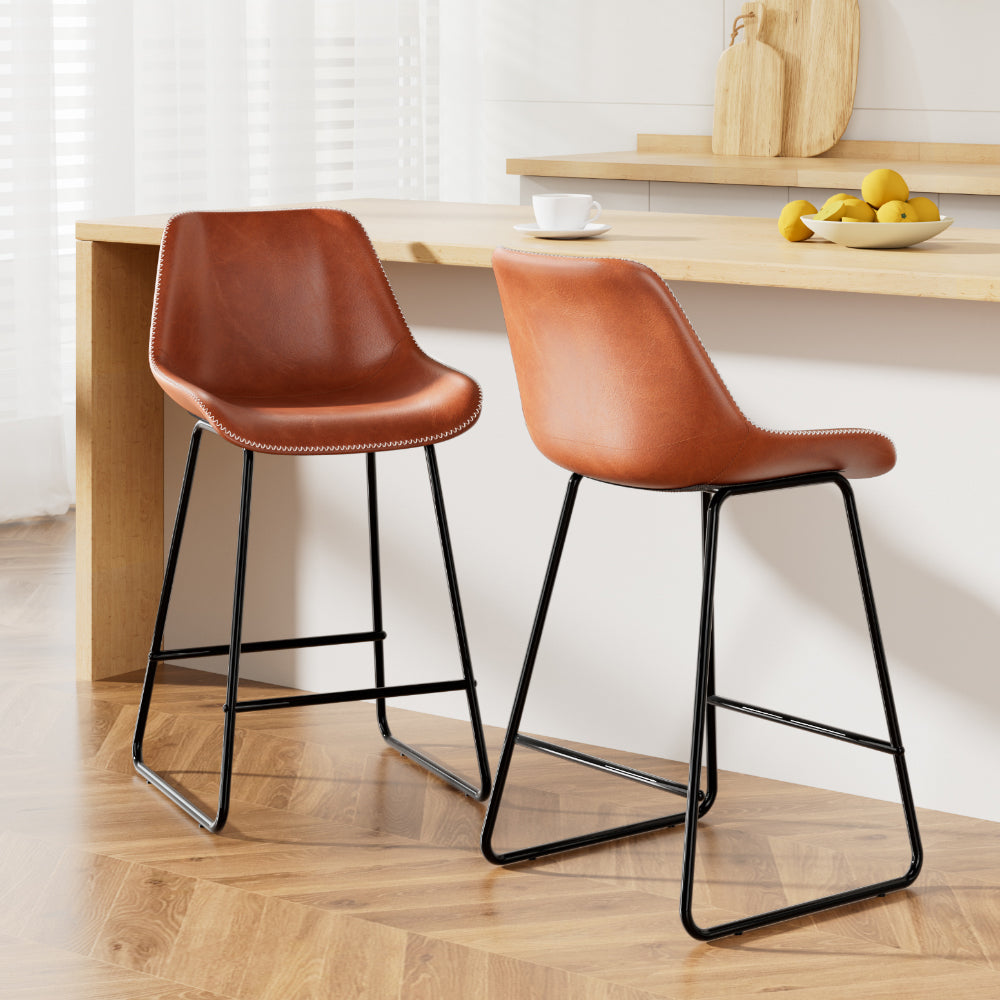 Fenella Bar Stool Burnt Orange x 2