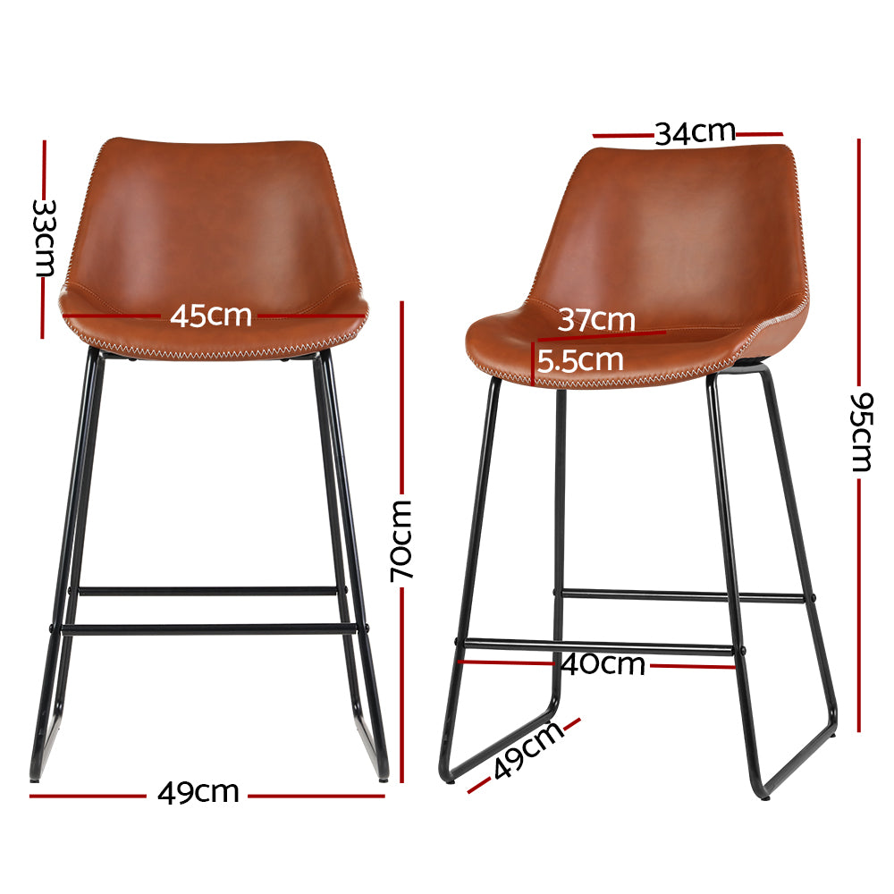 Fenella Bar Stool Burnt Orange x 2
