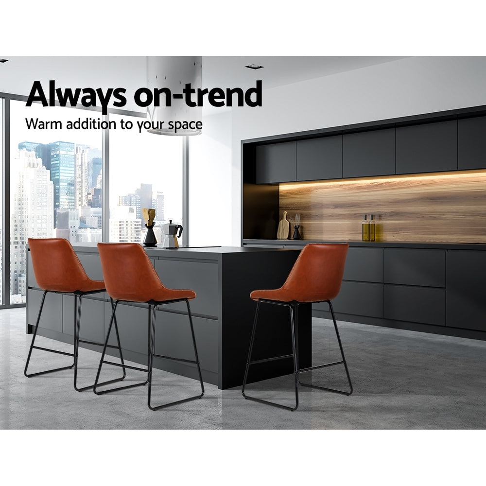 Fenella Bar Stool Burnt Orange x 2