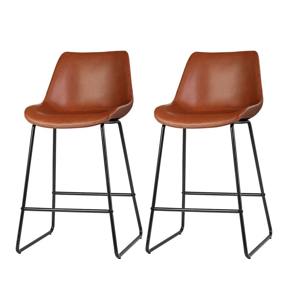 Fenella Bar Stool Burnt Orange x 2