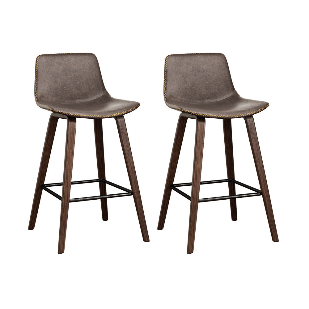 2x Bentwood Bar Stool Walnut Brown
