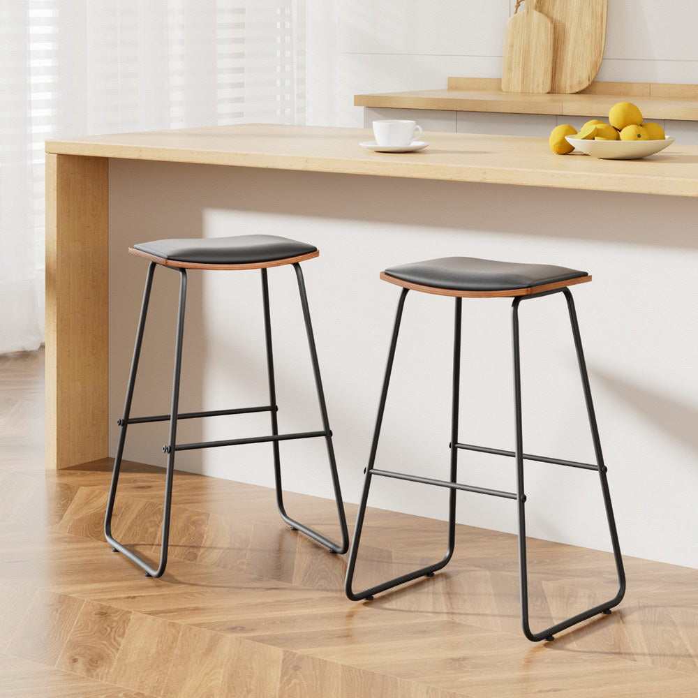 Bar Stools Kitchen Metal Chairs x2