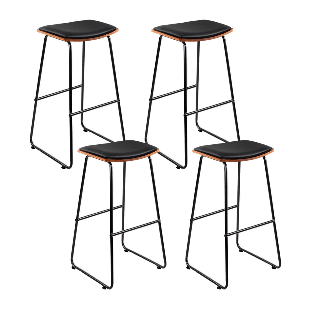 Porter 4x Bar Stools Leather Padded Metal