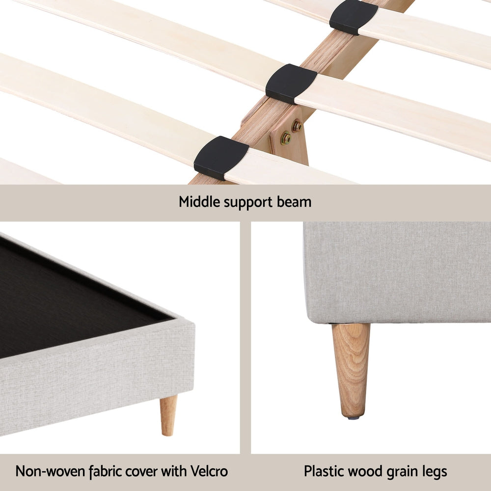 Aria Bed Frame Double Size Beige ZORA