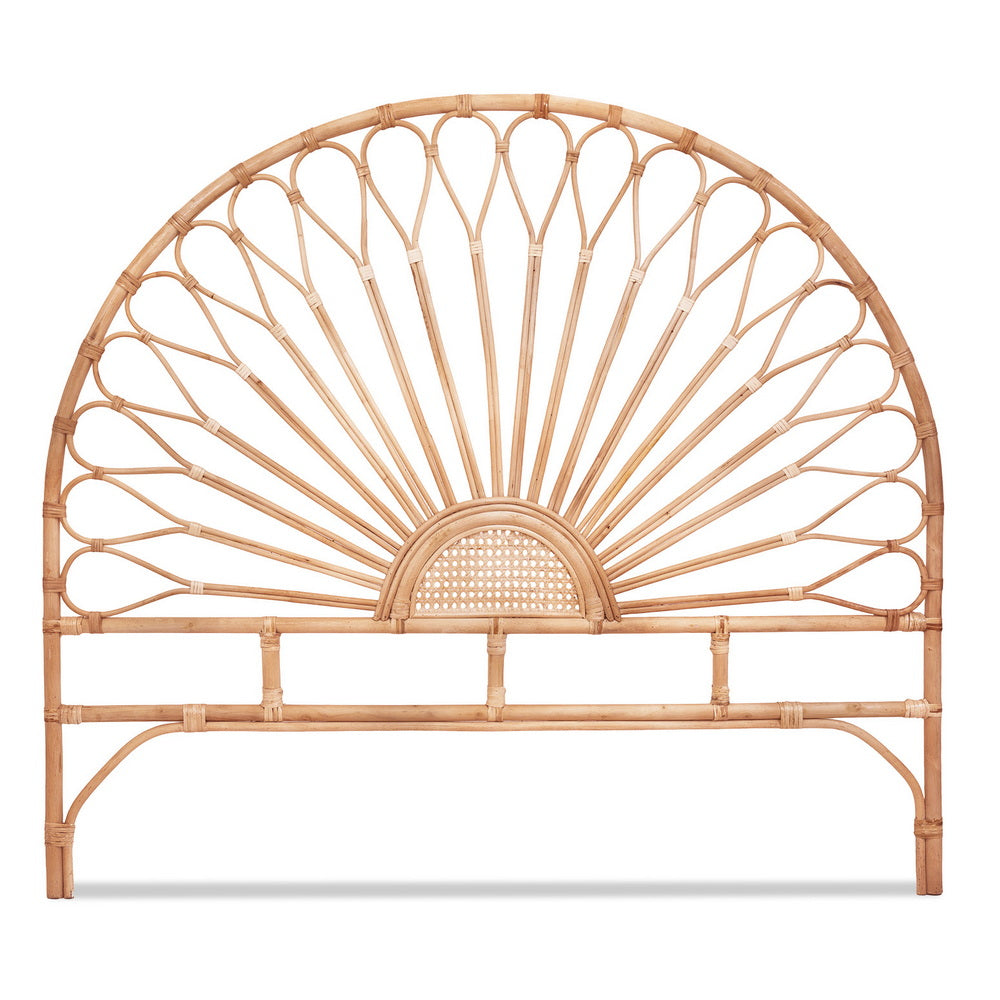Artiss Bed Headboard Queen Bedhead Rattan - MARI Pine