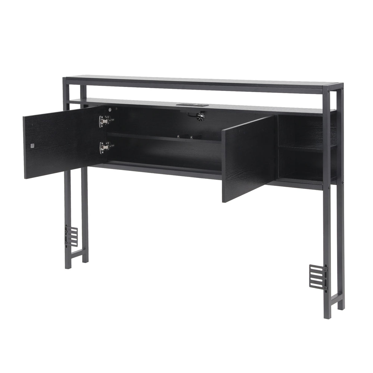 Artiss Bed Headboard Queen Storage Bedhead Charging Station Black
