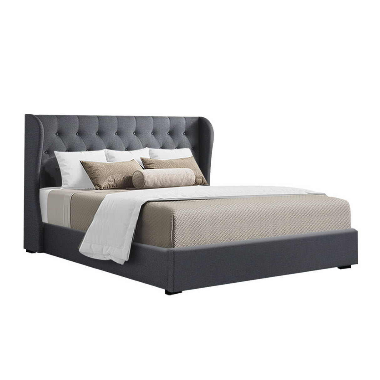 Charcoal Queen Gas Lift Bed Frame