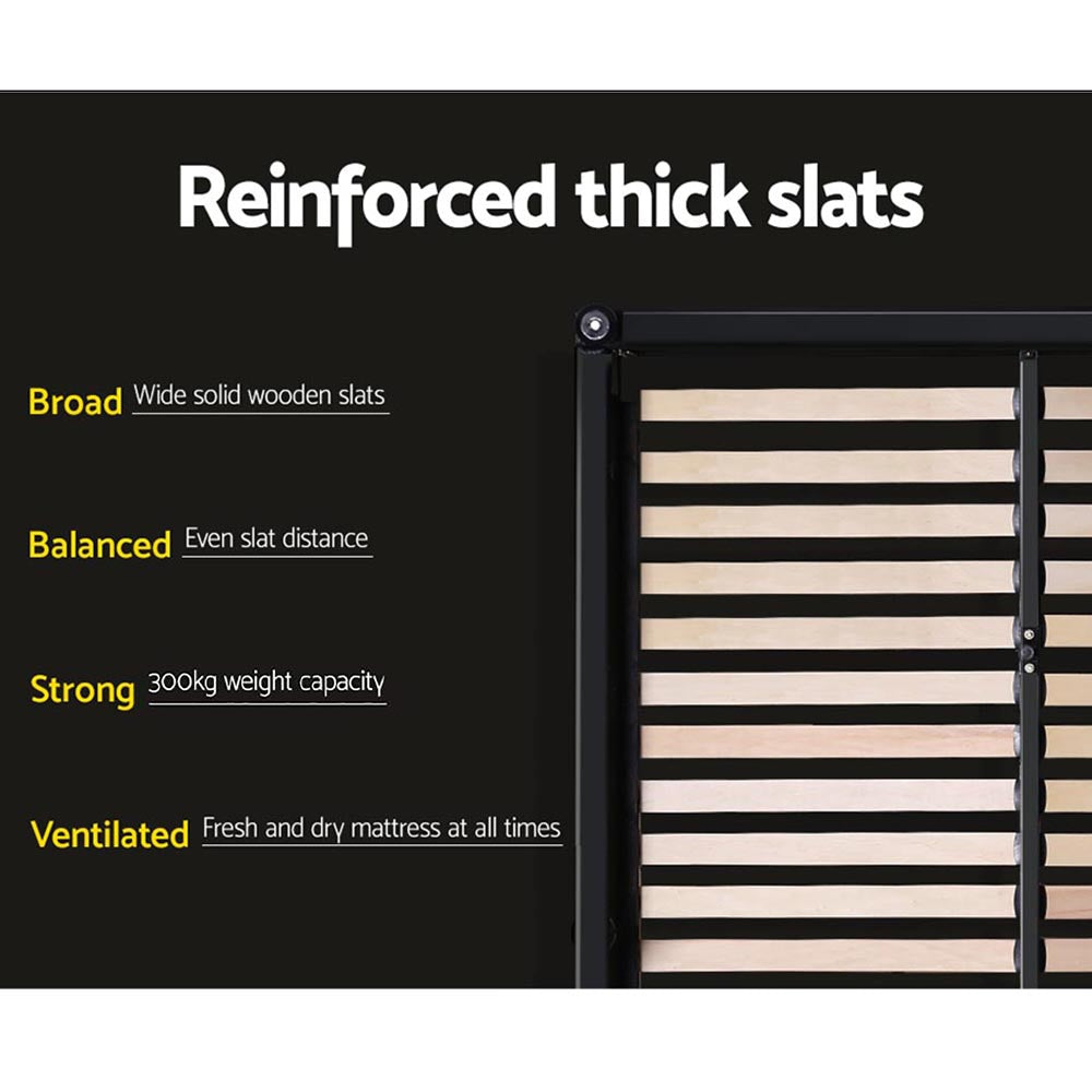 Grey Gas Lift Queen Bed Frame