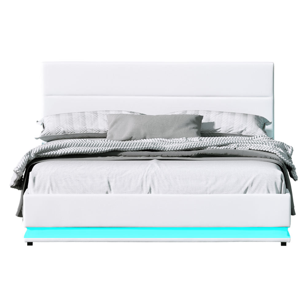 Lumi LED Gas lift Bed Frame - Queen Bed