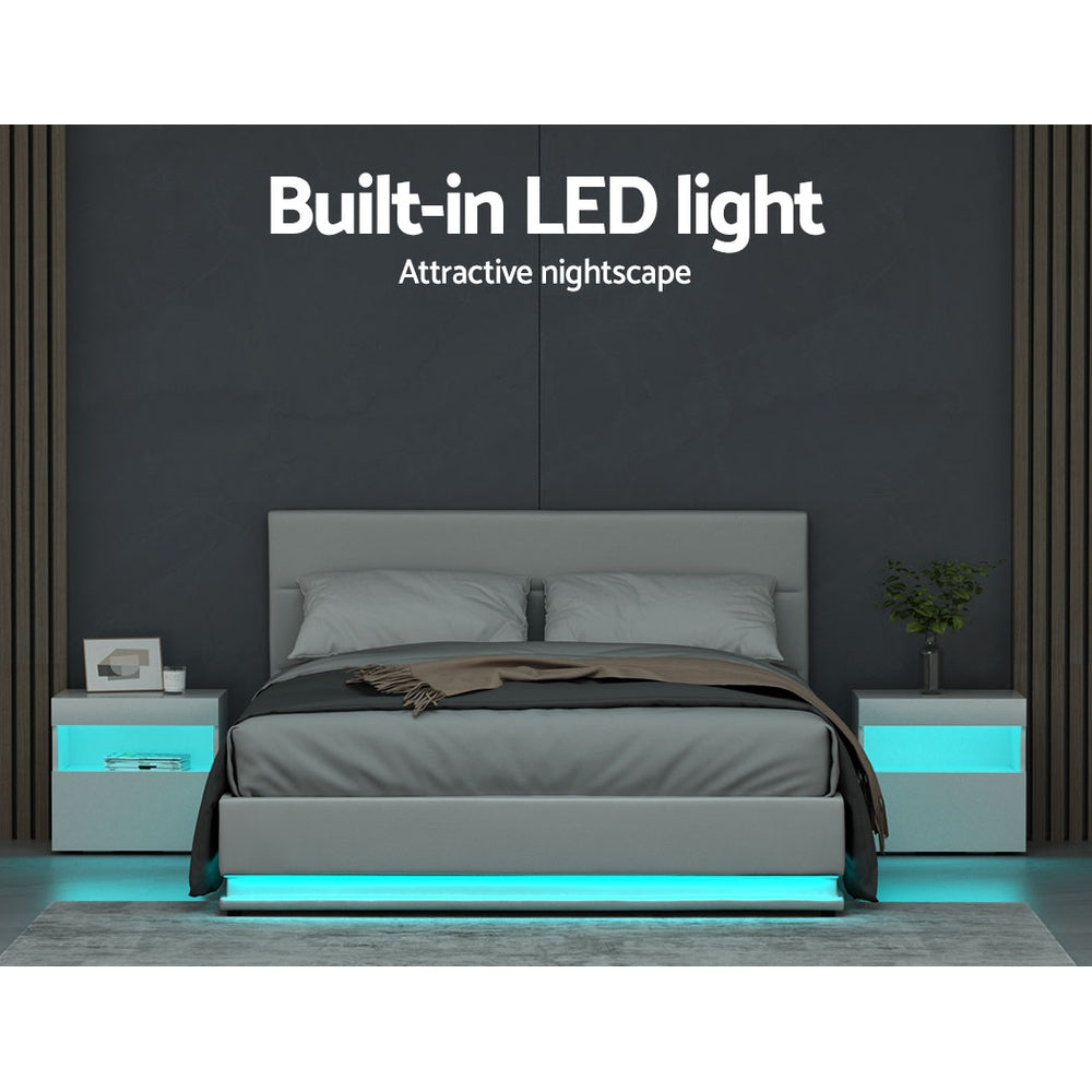 Lumi LED Gas lift Bed Frame - Queen Bed