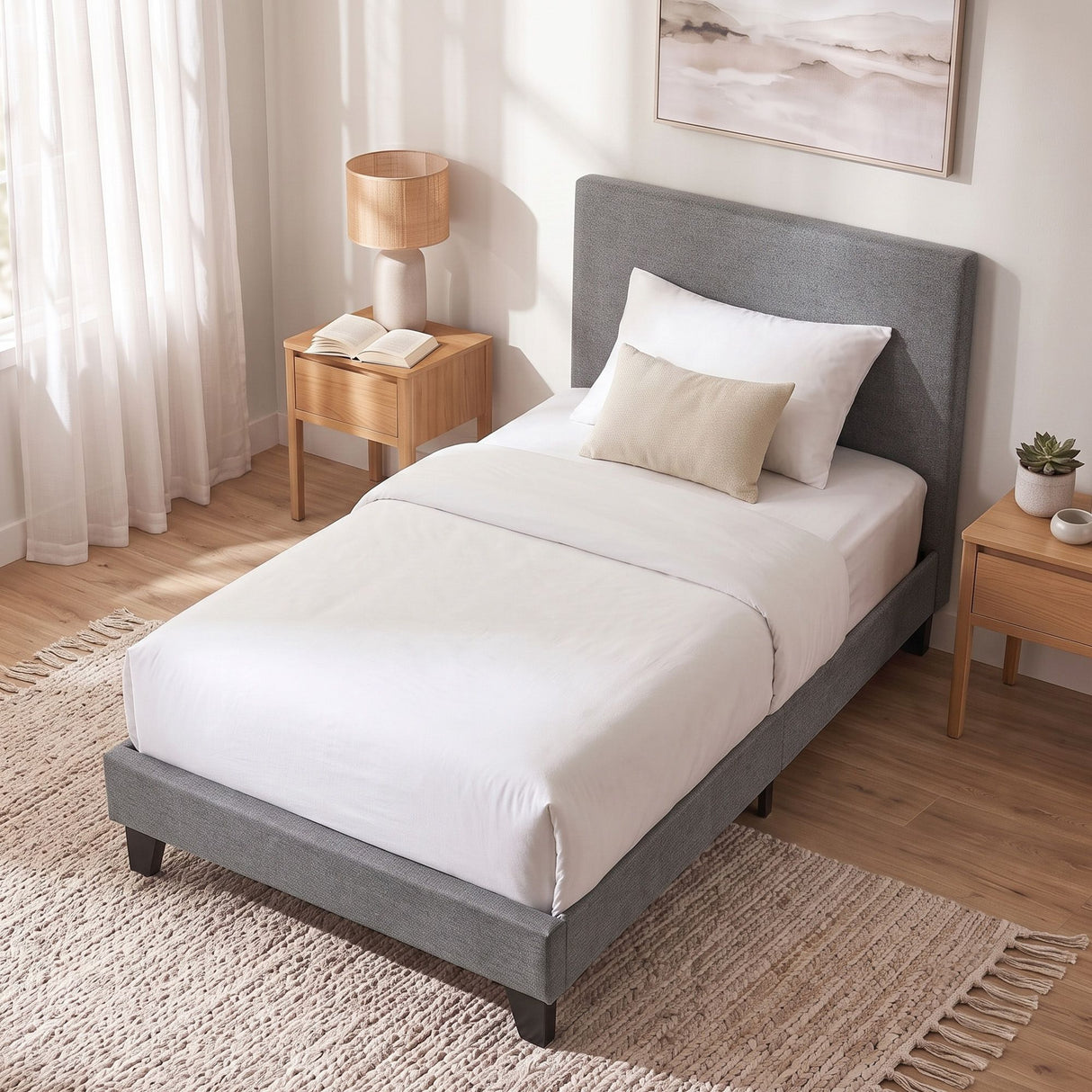 Neo Grey Single Bed Frame