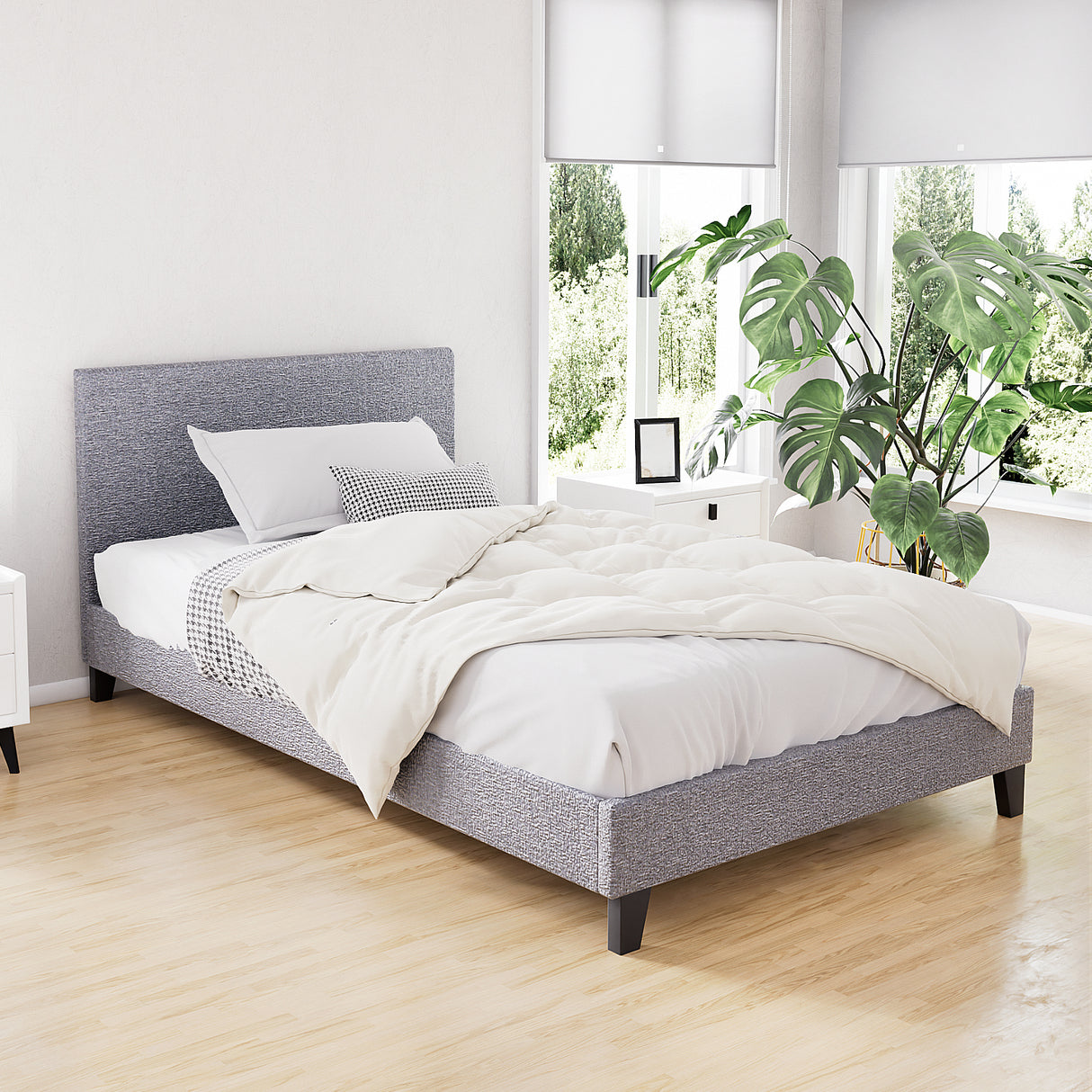 Neo Grey Single Bed Frame
