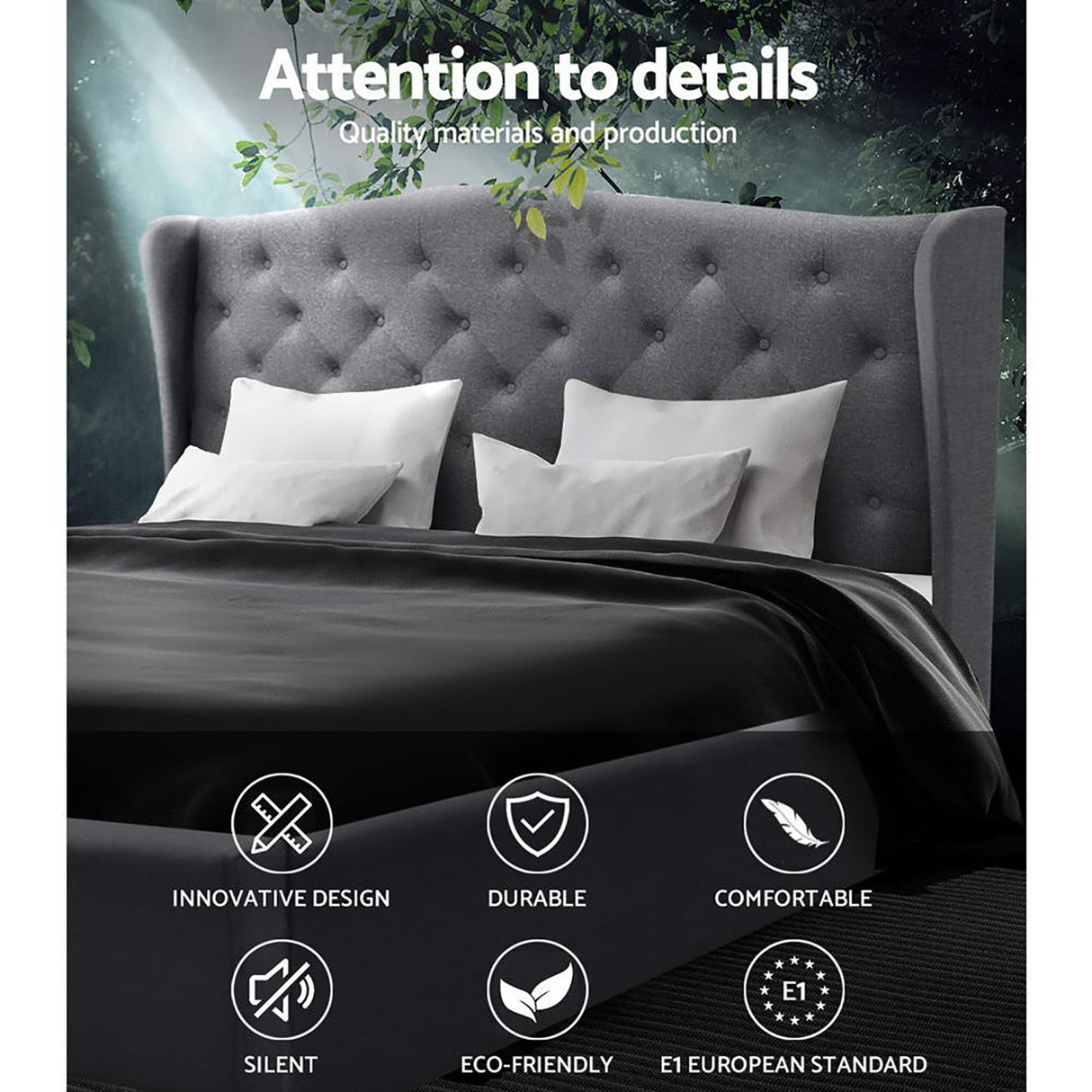 Pier Grey Bed Frame Double Size