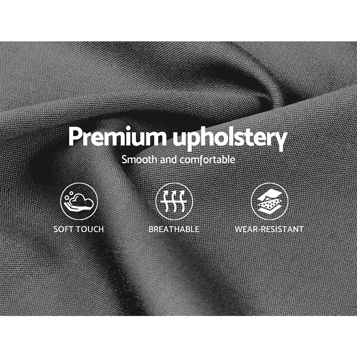 Bed Frame Double Size Gas Lift Grey VILA