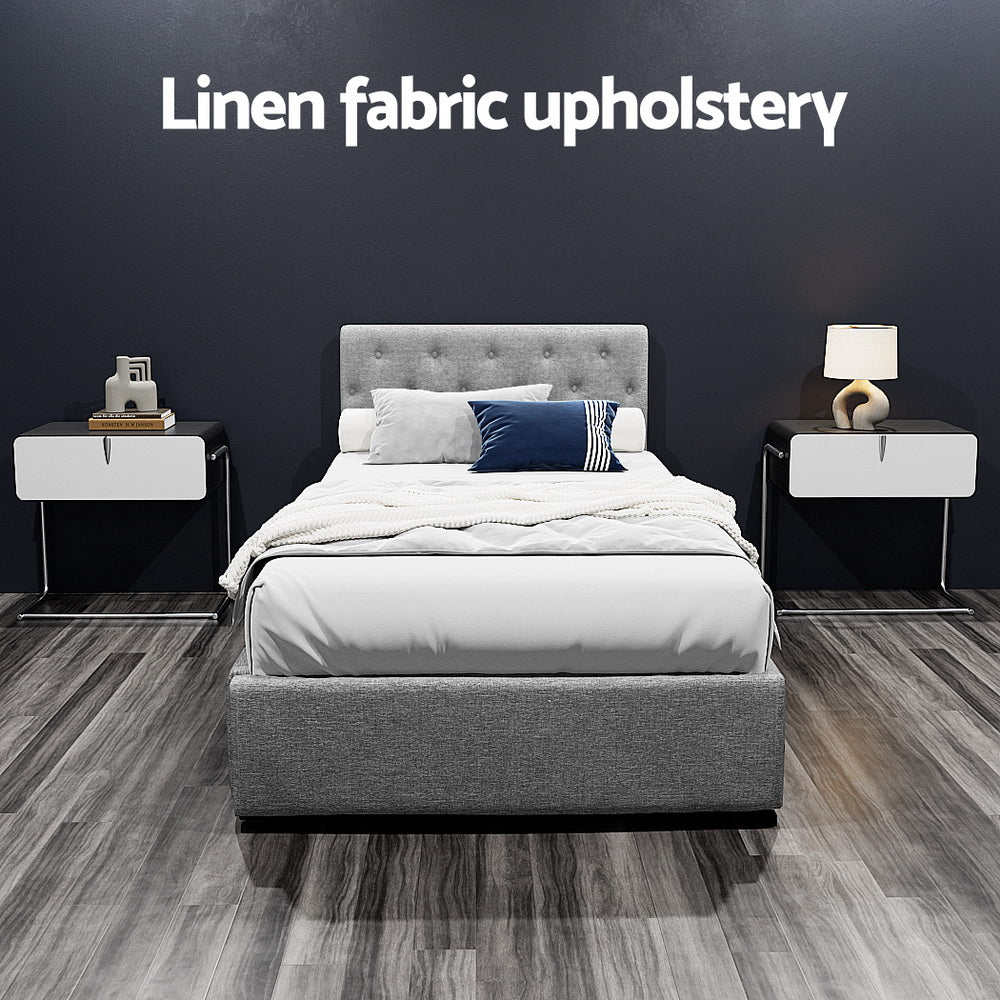 Vila King Single Bed Frame with hidden storage