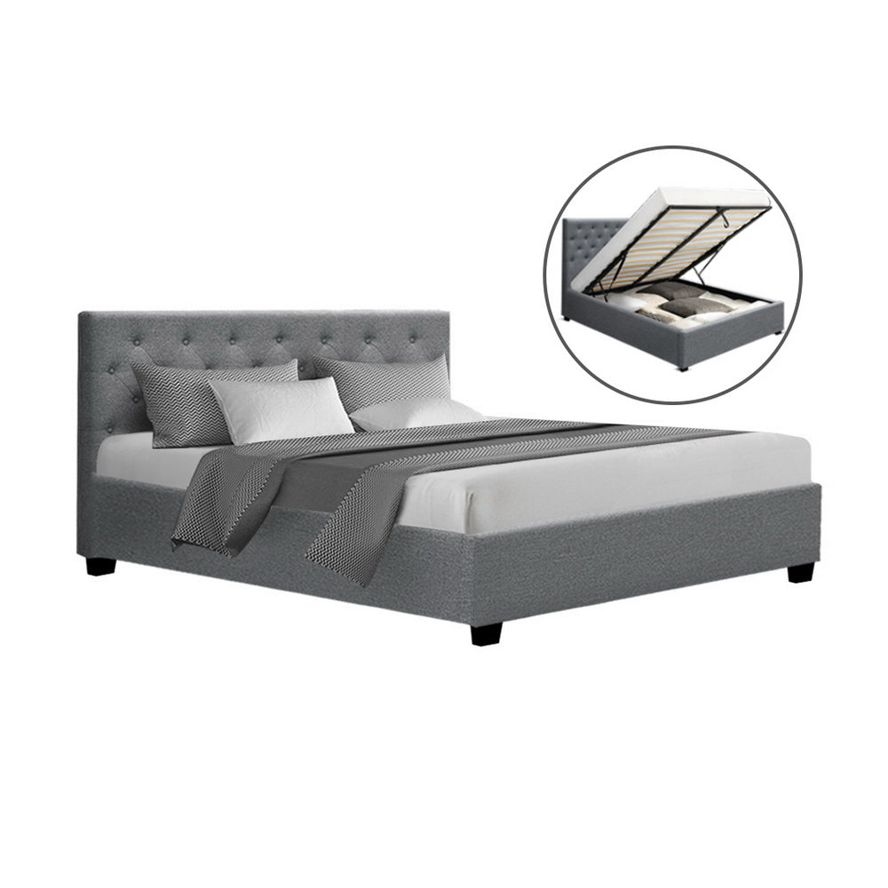 Vila Grey Queen Bed Gas Lift Frame