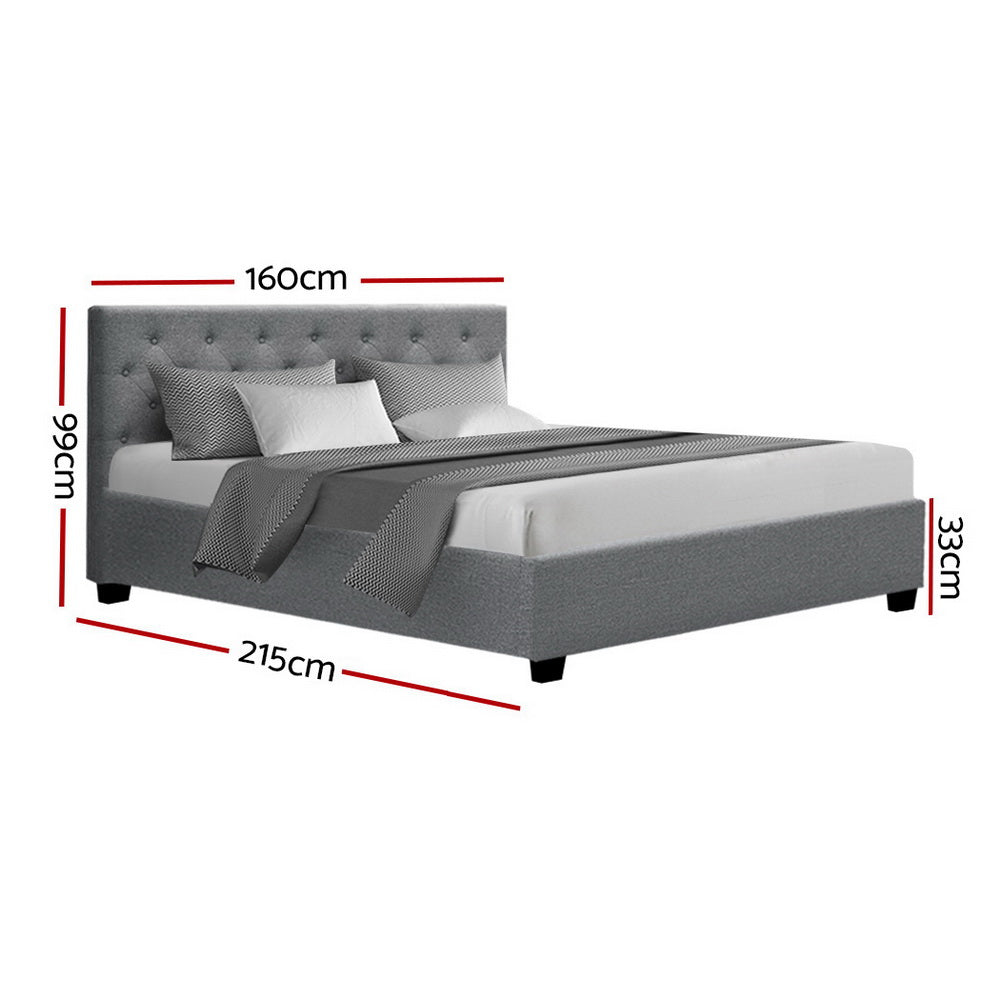 Vila Grey Queen Bed Gas Lift Frame