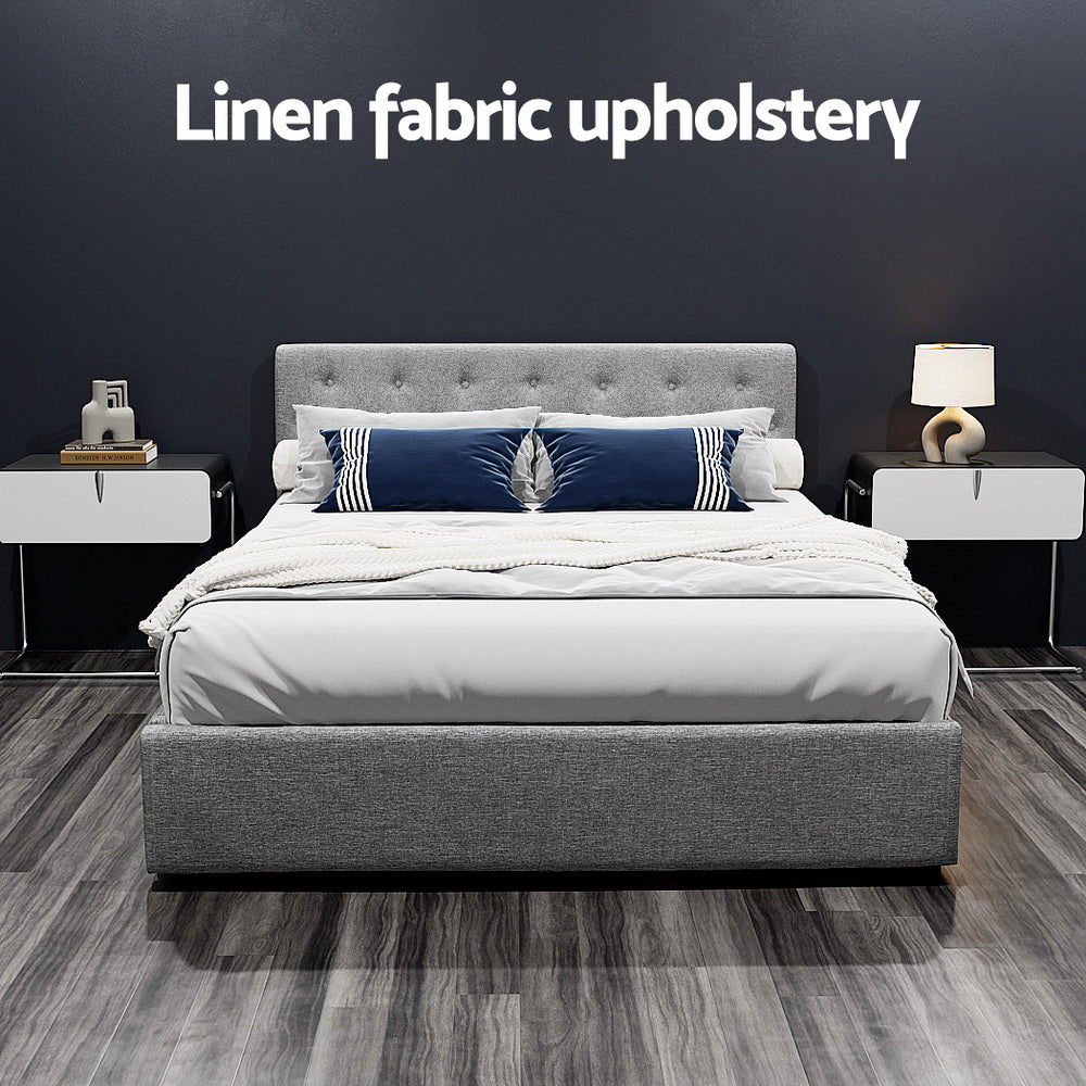 Vila Grey Queen Bed Gas Lift Frame