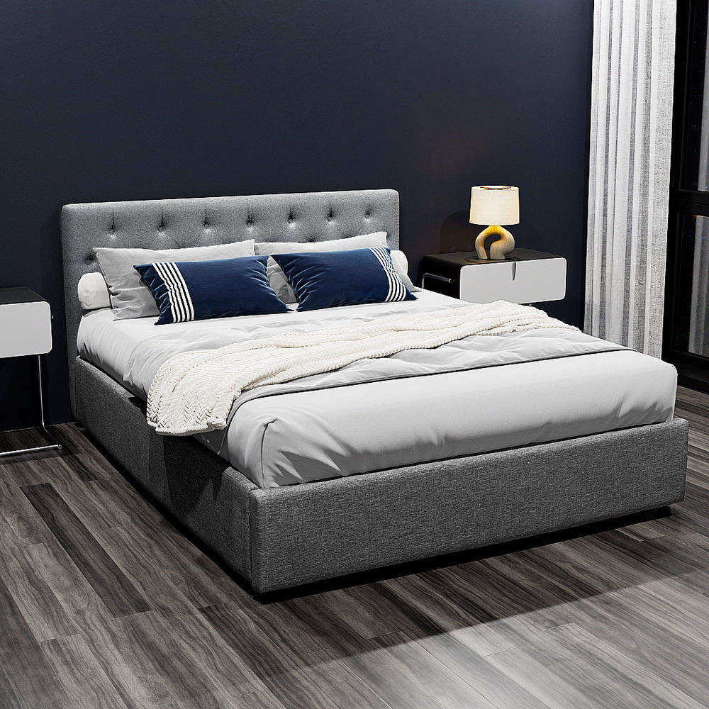Vila Grey Queen Bed Gas Lift Frame
