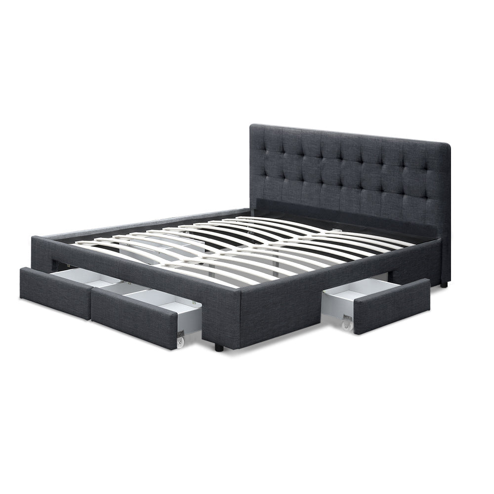 Avio Charcoal Bed Frame Double Size