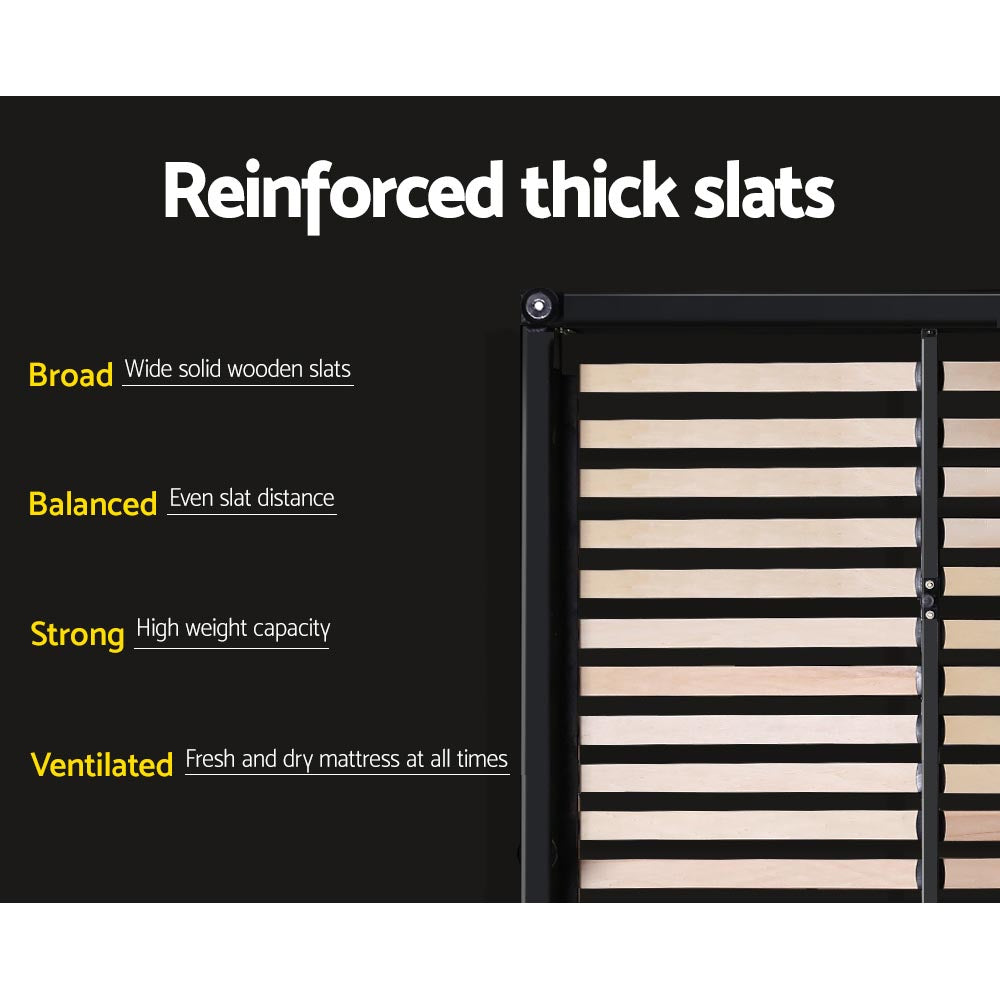 Mila Charcoal Bed Frame Queen Size