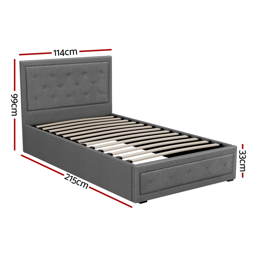 TIYO Gas Lift Bed Frame - King Single Size