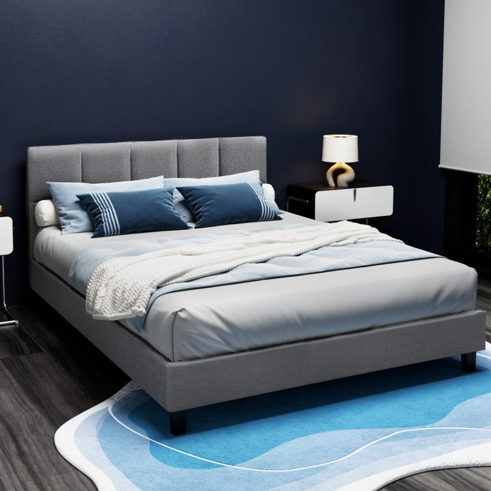 Tino Grey Bed Frame - Queen Bed