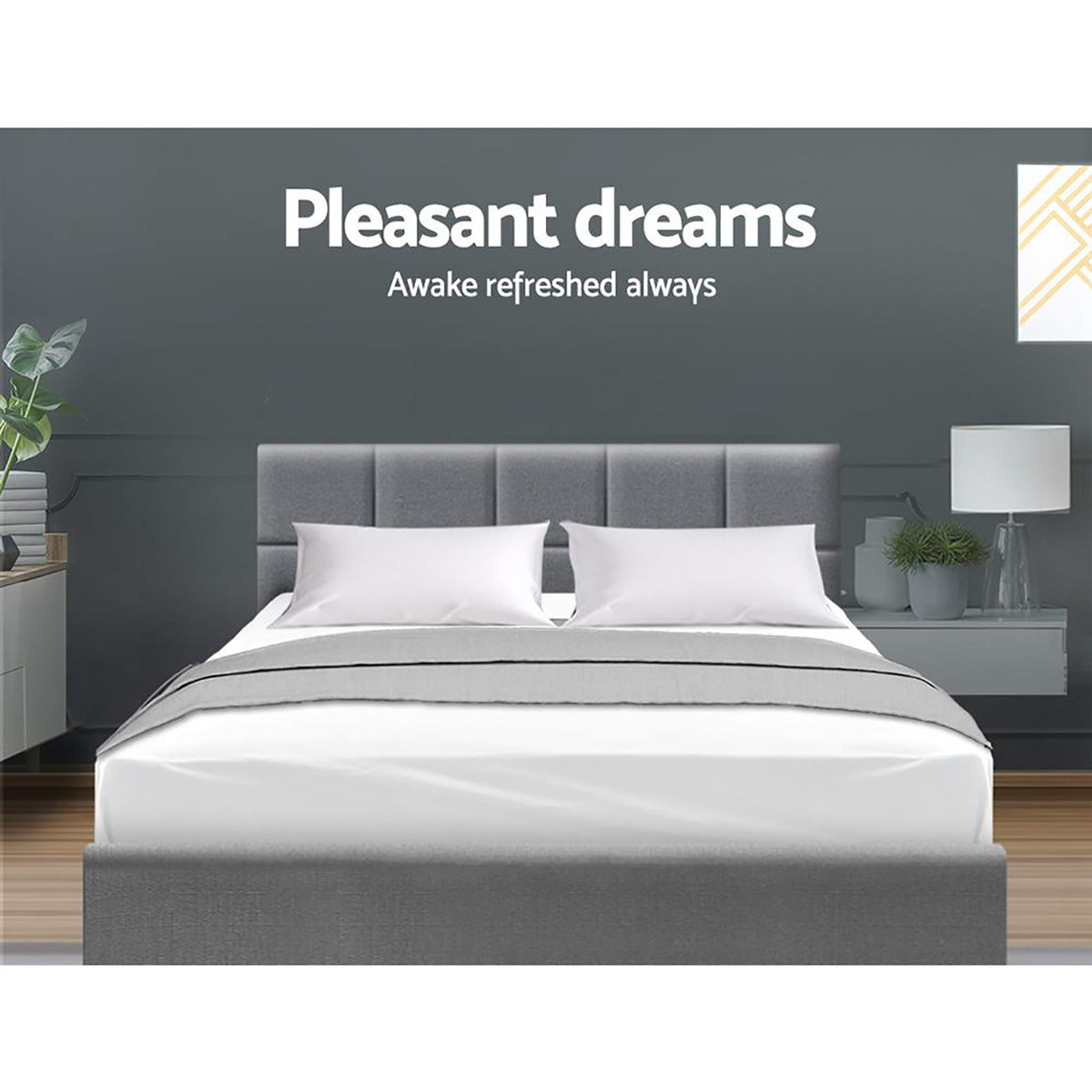 Tino Grey Bed Frame - Queen Bed