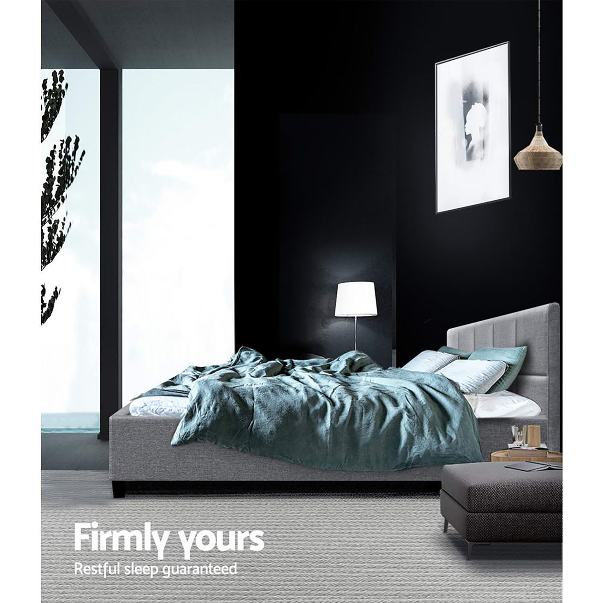 Tino Grey Bed Frame - Queen Bed