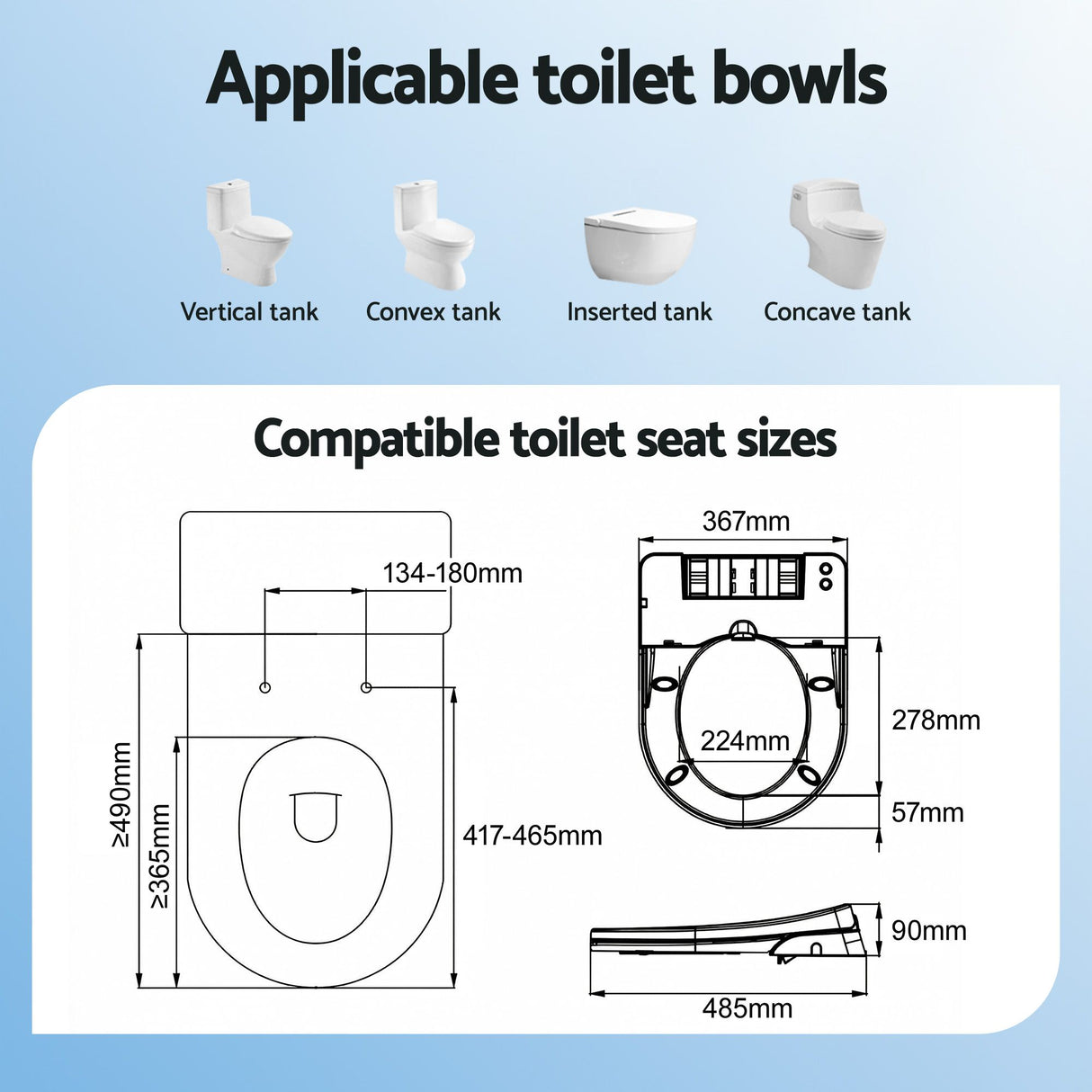 Cefito Non Electric Bidet Toilet Seat D-Shape Dual Nozzle Soft Close WaterMark DIY