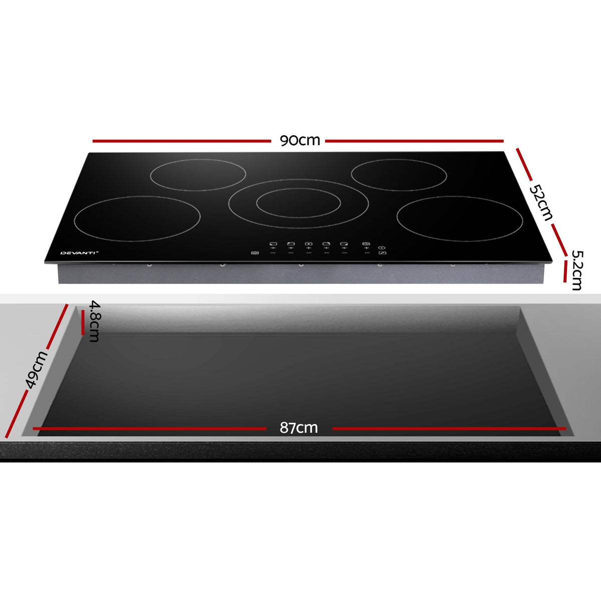 Devanti Electric Ceramic Cooktop 90cm
