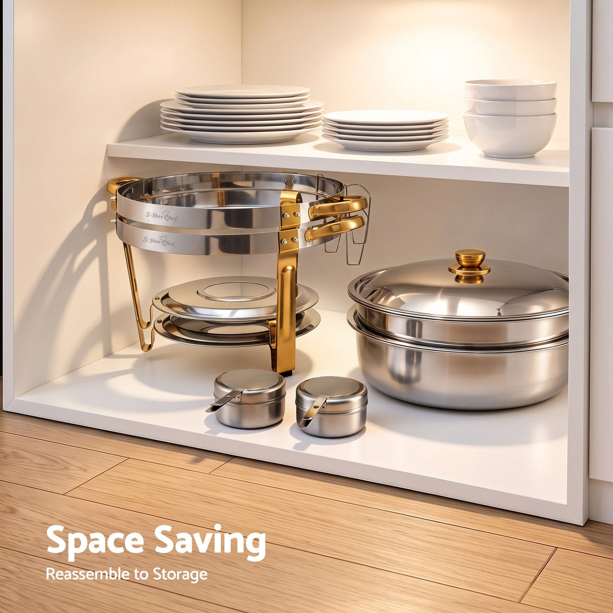 5-Star Chef 5L Chafing Dish Set 2-Pack, Food Warmer Catering Server Buffet