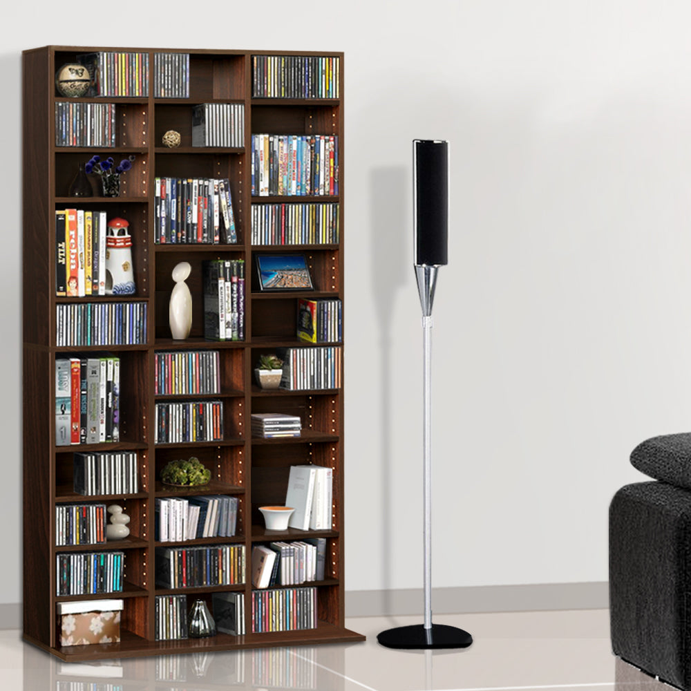 Artiss Bookshelf CD Storage Rack - BERT Walnut