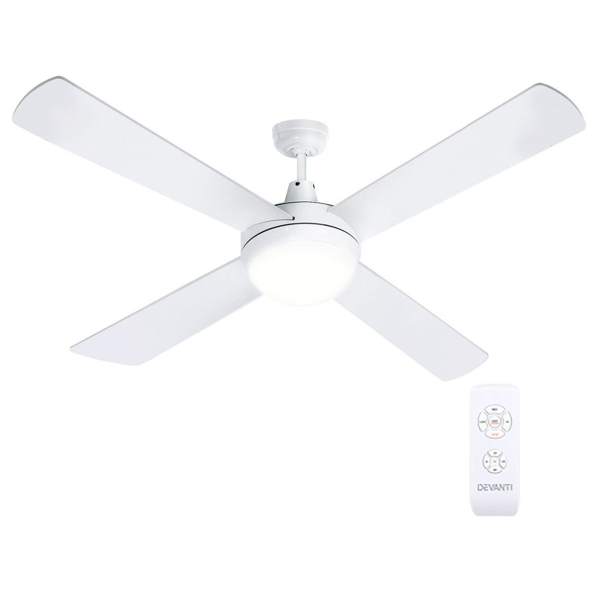 Devanti 52'' Ceiling Fan AC Motor w/Light w/Remote - White