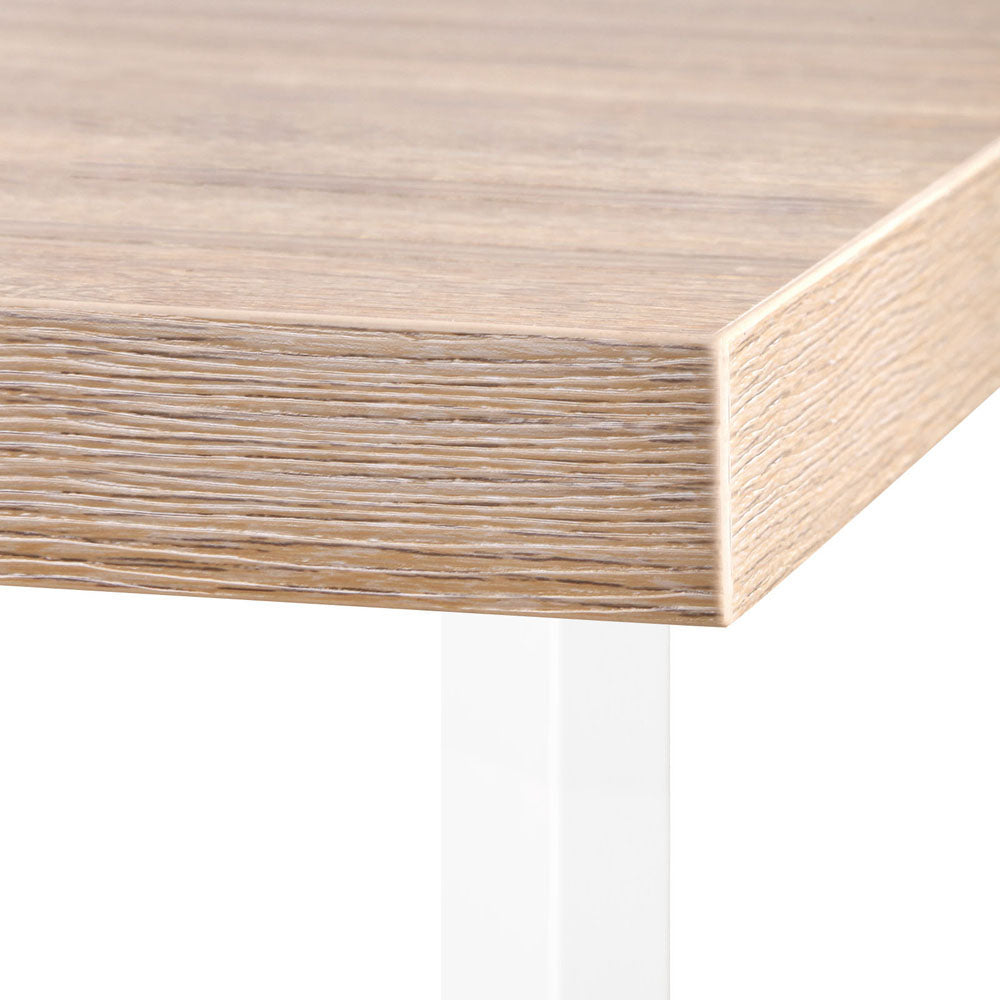 White & Oak Compact Office Desk