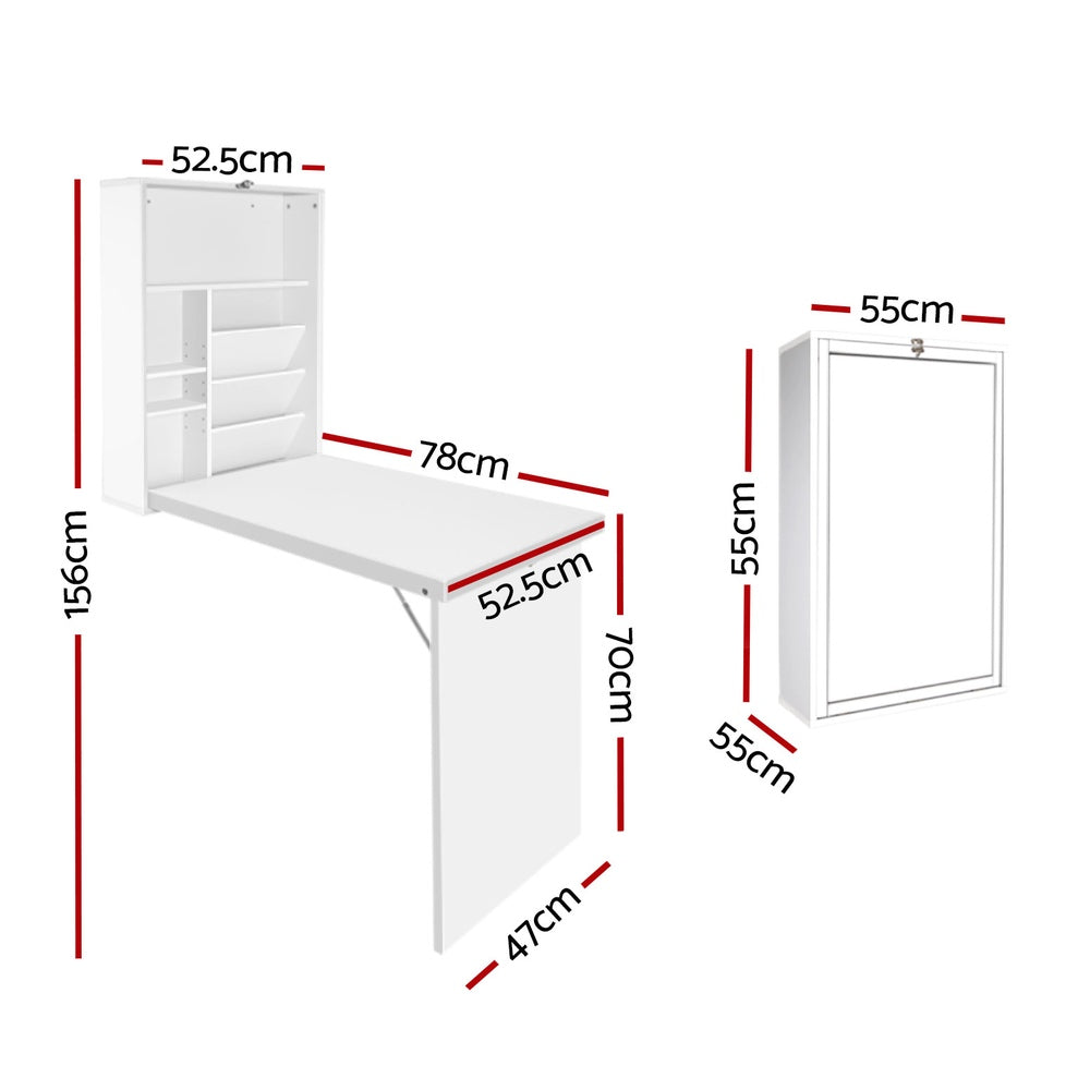 White Fold-Away Office Desk