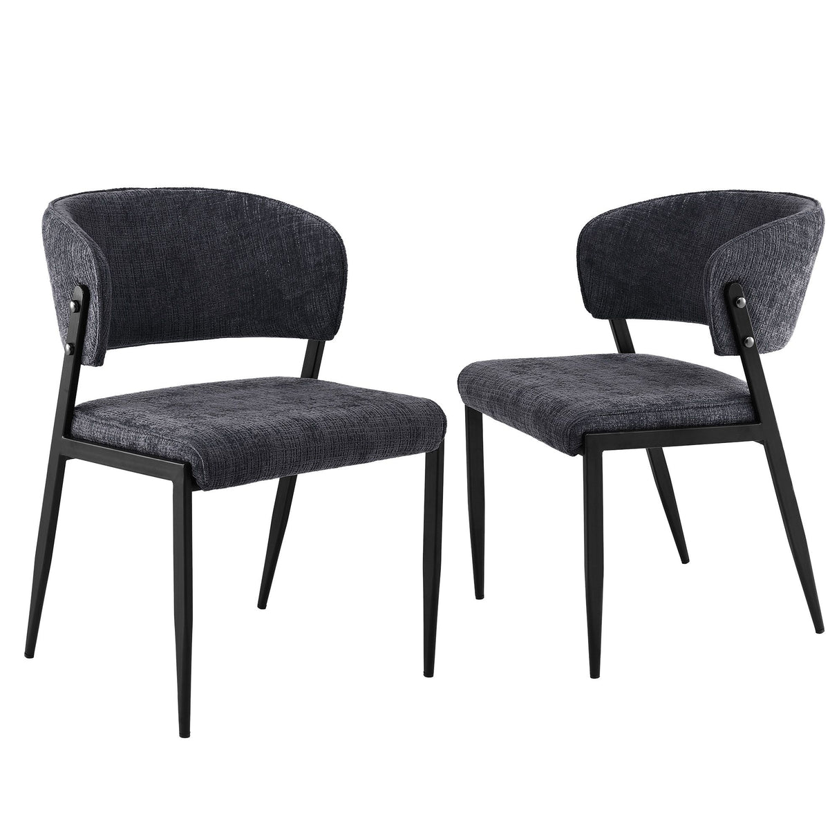 Artiss Dining Chairs Set of 2 Linen Fabric Soft Upholstered Chairs Charcoal