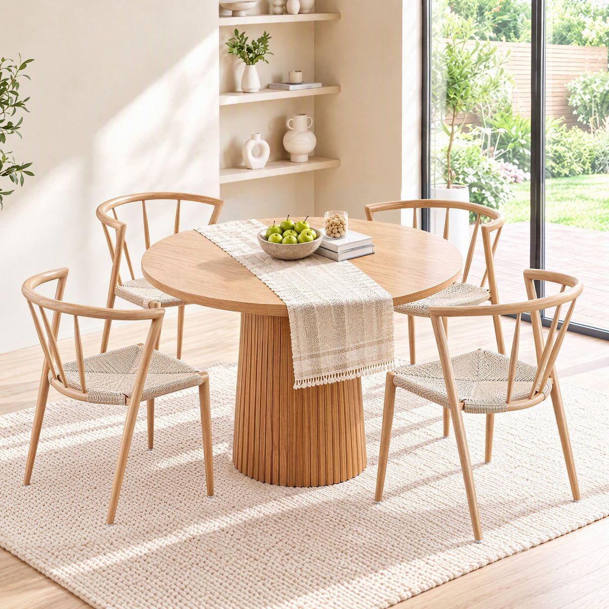 Artiss Dining Chairs Set of 4, Leisure Accent Chair for Living Room & Balcony Spindle Back